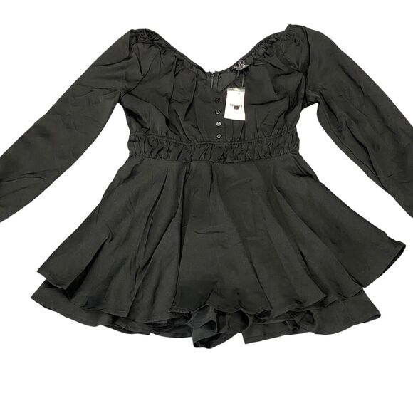 Forever 21 Romper Dress with Built in Shorts Women's Size Medium Black - Picture 7 of 16